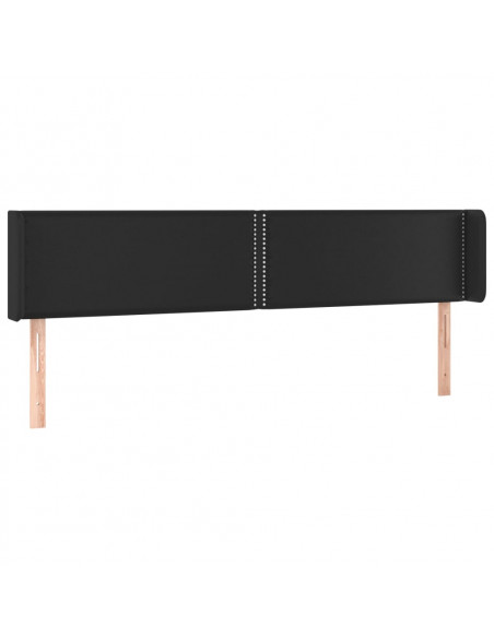 Testiera ad Orecchio Nera 203x16x78/88 cm in Similpelle