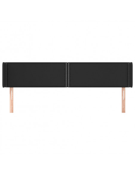Testiera ad Orecchio Nera 203x16x78/88 cm in Similpelle