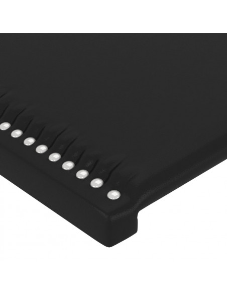 Testiera ad Orecchio Nera 103x23x118/128 cm in Similpelle