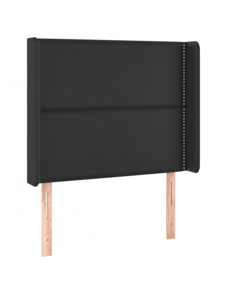 Testiera ad Orecchio Nera 103x16x118/128 cm in Similpelle