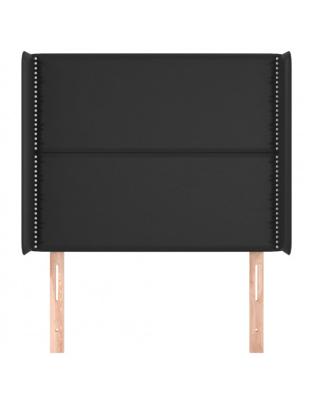 Testiera ad Orecchio Nera 103x16x118/128 cm in Similpelle