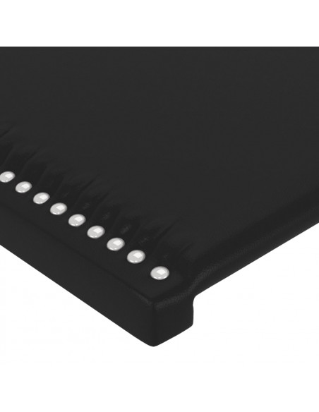 Testiera ad Orecchio Nera 103x16x118/128 cm in Similpelle