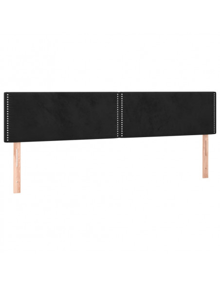 Testiera 2 pz Nera 80x5x78/88 cm in Velluto