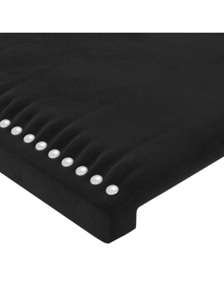 Testiera ad Orecchio Nera 163x23x118/128 cm in Velluto