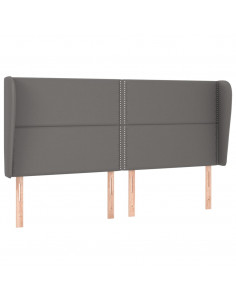 Testiera ad Orecchio Grigio 203x23x118/128cm in Similpelle 2