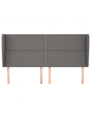 Testiera ad Orecchio Grigio 203x23x118/128cm in Similpelle