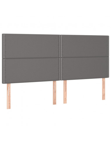 Testiere 4 pz Grigie 100x5x78/88 cm in Similpelle