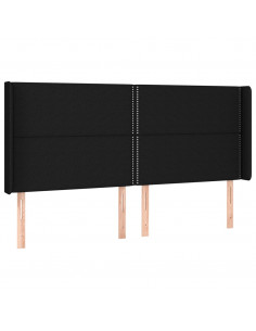 Testiera ad Orecchio Nera 163x16x118/128 cm in Tessuto 2