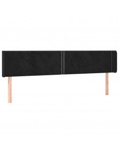 Testiera ad Orecchio Nera 163x16x78/88 cm in Velluto 2