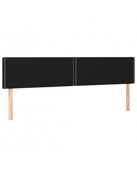 Testiera 2 pz Nera 80x5x78/88 cm in Tessuto