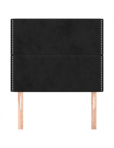 Testiera 2 pz Nera 80x5x78/88 cm in Velluto