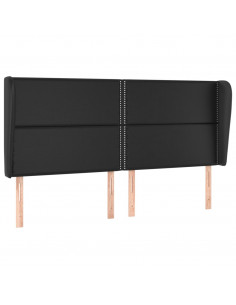 Testiera ad Orecchio Nera 203x23x118/128 cm in Similpelle 2