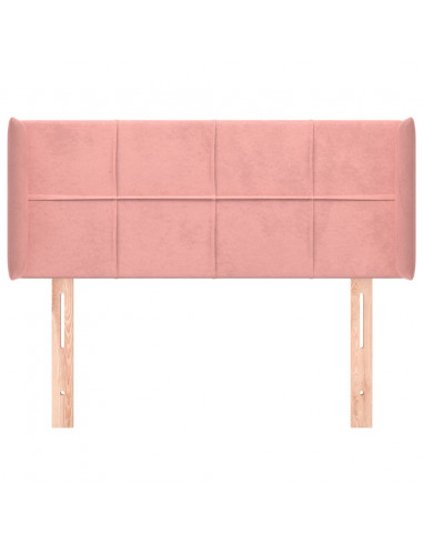 Testiera ad Orecchio Rosa 83x16x78/88 cm in Velluto