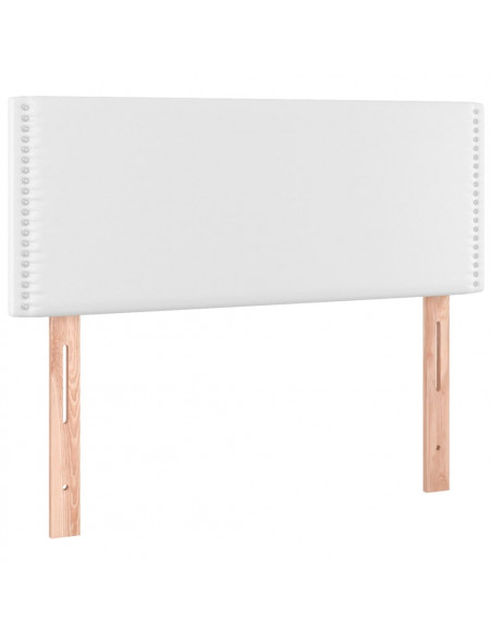 Testiera Bianca a LED 90x5x78/88 cm in Similpelle