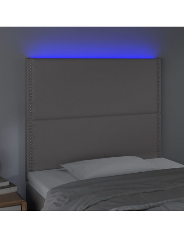 Testiera a LED Grigio 100x5x118/128cm in Similpelle