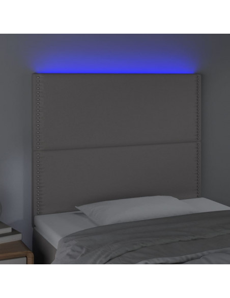 Testiera a LED Grigio 100x5x118/128cm in Similpelle