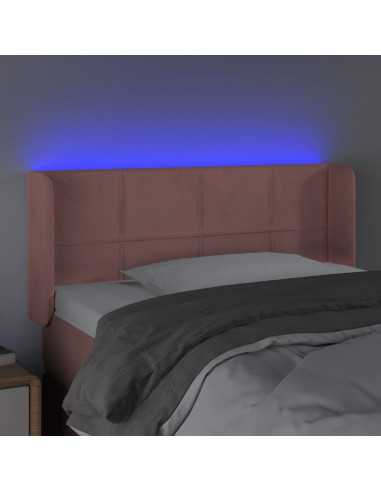 Testiera a LED Rosa 83x16x78/88 cm in Velluto