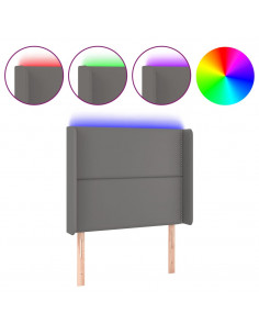 Testiera a LED Grigio 103x16x118/128cm in Similpelle 2