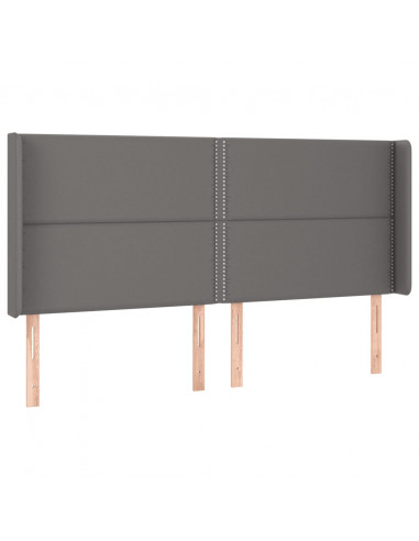 Testiera a LED Grigio 203x16x118/128 cm in Similpelle
