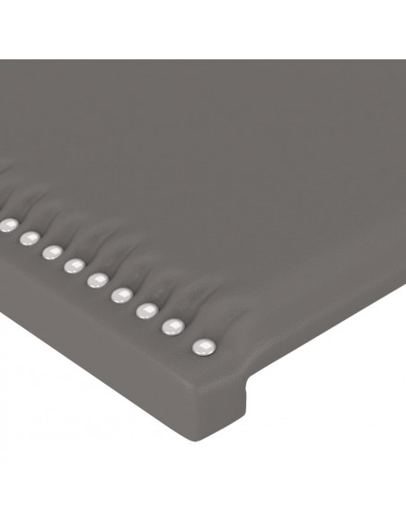 Testiera a LED Grigio 203x16x118/128 cm in Similpelle