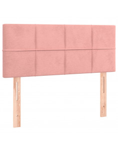 Testiera Rosa 80x5x78/88 cm in Velluto 2