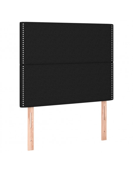 Testiera 2 pz Nera 80x5x78/88 cm in Tessuto