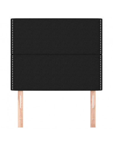 Testiera 2 pz Nera 80x5x78/88 cm in Tessuto