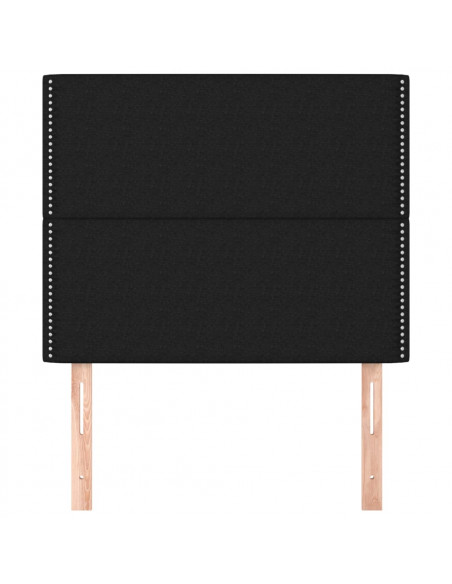 Testiera 2 pz Nera 80x5x78/88 cm in Tessuto
