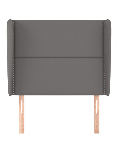 Testiera ad Orecchio Grigio 103x23x118/128cm in Similpelle