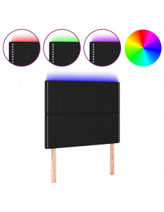 Testiera a LED Nera 80x5x118/128 cm in Tessuto 2