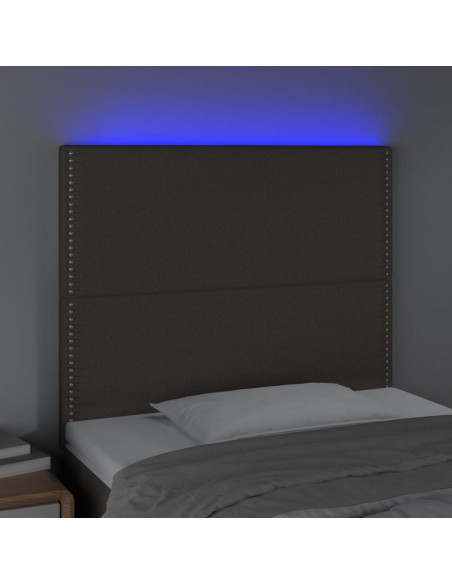 Testiera a LED Tortora 100x5x118/128 cm in Tessuto