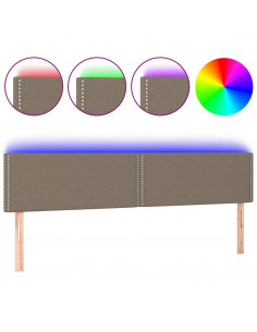 Testiera a LED Tortora 200x5x78/88 cm in Tessuto 2