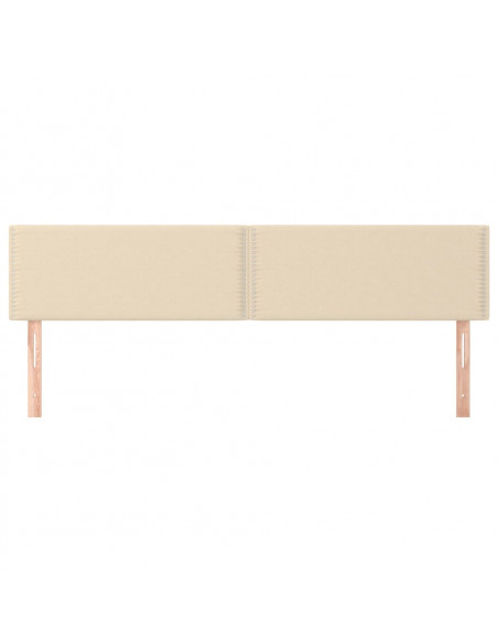 Testiera 2 pz Crema 90x5x78/88 cm in Tessuto