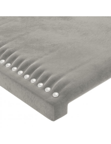 Testiera ad Orecchio Grigio Chiaro 83x16x118/128 cm in Velluto