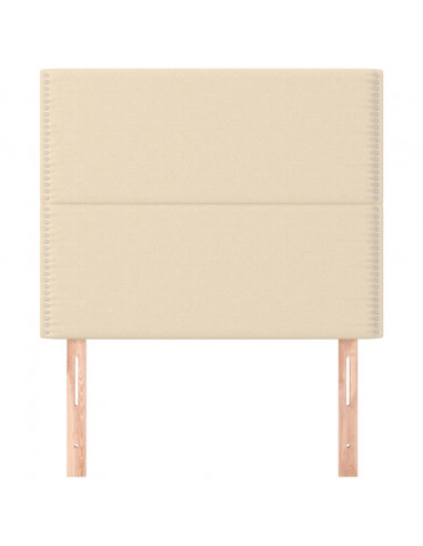 Testiera 2 pz Crema 90x5x78/88 cm in Tessuto