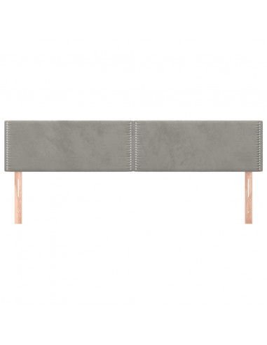 Testiera 2 pz Grigio Chiaro 80x5x78/88 cm in Velluto