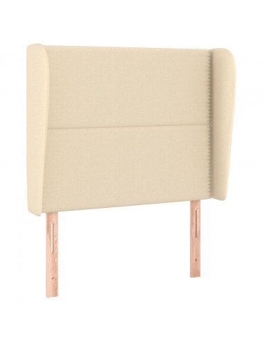 Testiera ad Orecchio Crema 93x23x118/128 cm in Tessuto