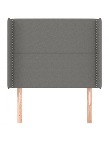Testiera ad Orecchio Grigio Scuro 83x16x118/128 cm in Tessuto
