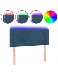 Testiera a LED Blu Scuro 100x5x78/88 cm in Velluto 2