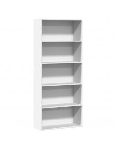 Libreria Bianca 80x30x189 cm in Legno Multistrato 2