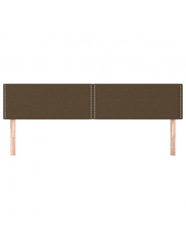 Testiera 2 pz Marrone Scuro 80x5x78/88 cm in Tessuto