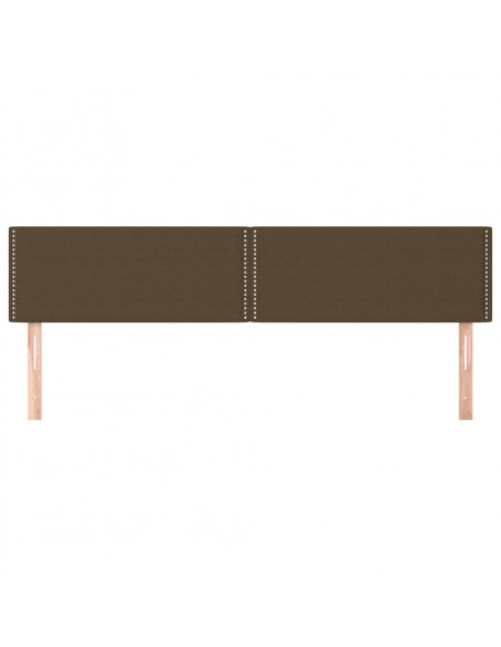 Testiera 2 pz Marrone Scuro 80x5x78/88 cm in Tessuto