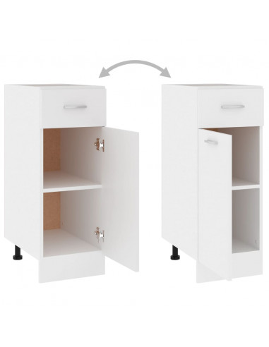 Armadio con Cassetto Bianco 30x46x81,5 cm in Legno Multistrato