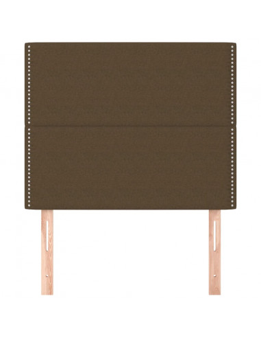 Testiera 2 pz Marrone Scuro 90x5x78/88 cm in Tessuto