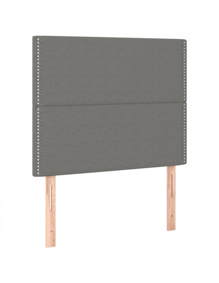 Testiera 2 pz Grigio Scuro 90x5x78/88 cm in Tessuto