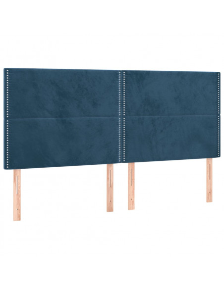 Testiera 4 pz Blu Scuro 80x5x78/88 cm in Velluto