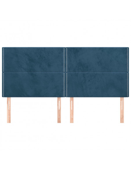 Testiera 4 pz Blu Scuro 80x5x78/88 cm in Velluto