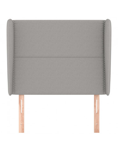 Testiera ad Orecchio Grigio Chiaro 93x23x118/128 cm in Tessuto