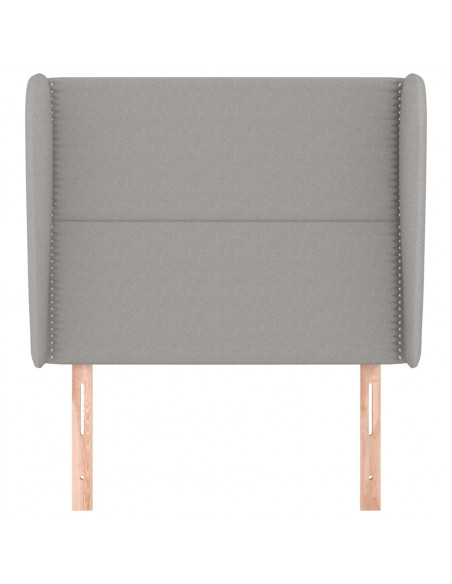 Testiera ad Orecchio Grigio Chiaro 93x23x118/128 cm in Tessuto