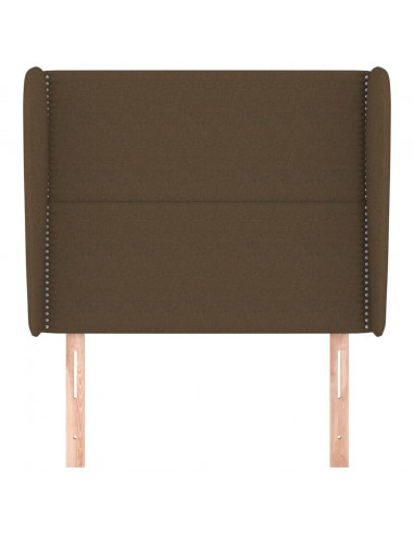 Testiera ad Orecchio Marrone Scuro 93x23x118/128 cm in Tessuto